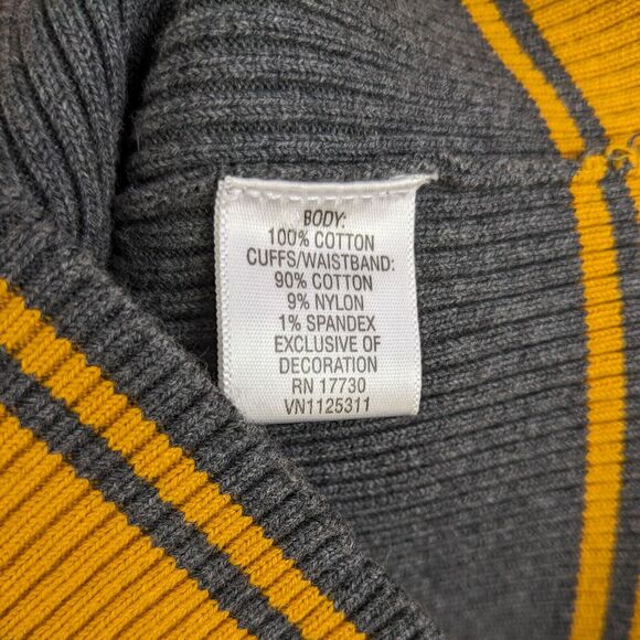 Vintage Y2K Converse Sweater Striped Blokecore Collegiate Ivy Gray Yellow XS - Picture 11 of 11